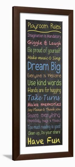 Playroom Rules Chalk-Lauren Gibbons-Framed Art Print