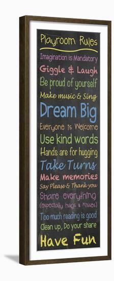 Playroom Rules Chalk-Lauren Gibbons-Framed Premium Giclee Print