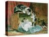 Playtime-Henriette Ronner-Knip-Stretched Canvas