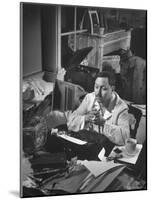 Playwright Tennessee Williams, Working on a New Play, with Success of "A Streetcar Named Desire"-W^ Eugene Smith-Mounted Premium Photographic Print