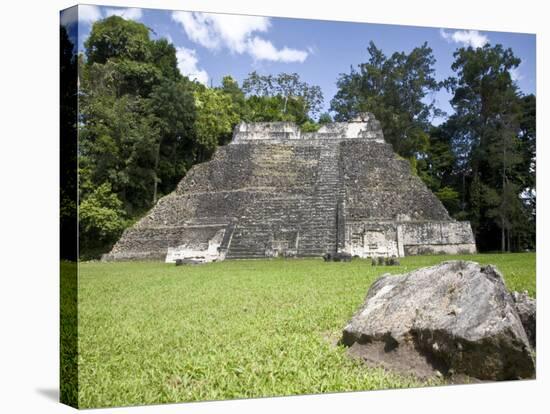 Plaza a Temple, Mayan Ruins, Caracol, Belize, Central America-Jane Sweeney-Stretched Canvas