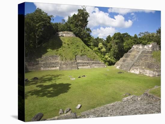 Plaza a Temple, Mayan Ruins, Caracol, Belize, Central America-Jane Sweeney-Stretched Canvas