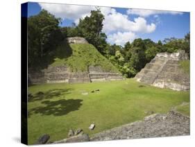 Plaza a Temple, Mayan Ruins, Caracol, Belize, Central America-Jane Sweeney-Stretched Canvas