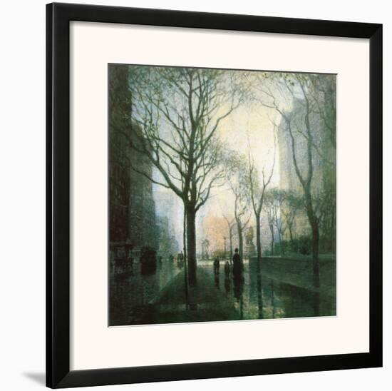 Plaza (After The Rain)-Paul Cornoyer-Framed Art Print