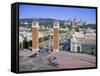 Plaza d'Espanya, Fountains in Front of the National Museum of Art, Barcelona, Catalunya, Spain-Gavin Hellier-Framed Stretched Canvas