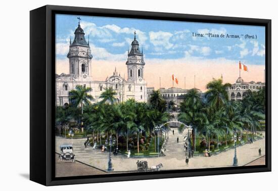 Plaza De Armas, Lima, Peru, Early 20th Century-null-Framed Stretched Canvas