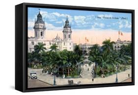 Plaza De Armas, Lima, Peru, Early 20th Century-null-Framed Stretched Canvas