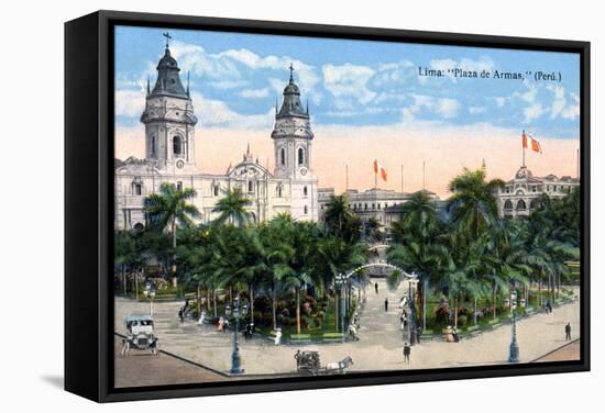 Plaza De Armas, Lima, Peru, Early 20th Century-null-Framed Stretched Canvas