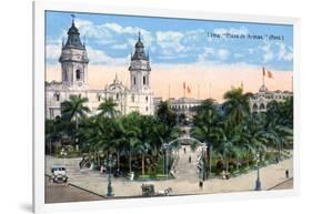 Plaza De Armas, Lima, Peru, Early 20th Century-null-Framed Giclee Print