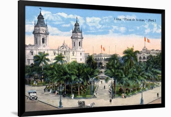 Plaza De Armas, Lima, Peru, Early 20th Century-null-Framed Giclee Print