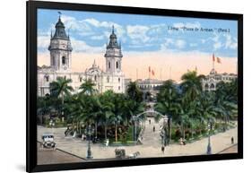 Plaza De Armas, Lima, Peru, Early 20th Century-null-Framed Giclee Print