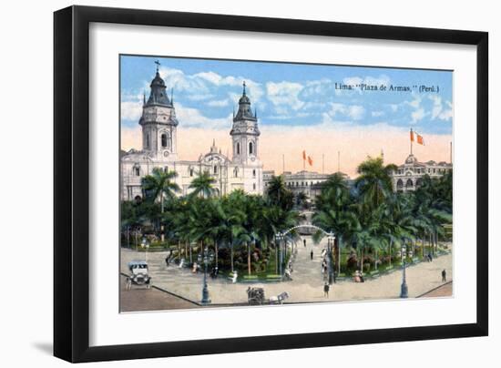 Plaza De Armas, Lima, Peru, Early 20th Century-null-Framed Premium Giclee Print