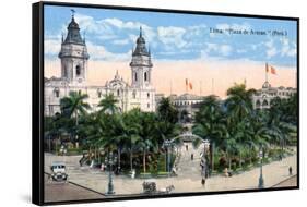 Plaza De Armas, Lima, Peru, Early 20th Century-null-Framed Stretched Canvas