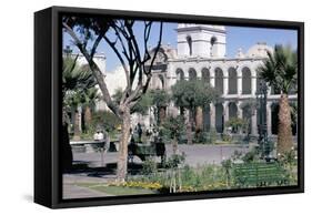 Plaza De Armas, Main Square, Arequipa, Unesco World Heritage Site, Peru, South America-Walter Rawlings-Framed Stretched Canvas