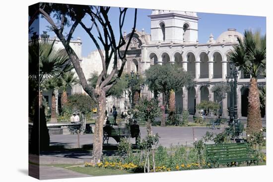 Plaza De Armas, Main Square, Arequipa, Unesco World Heritage Site, Peru, South America-Walter Rawlings-Stretched Canvas