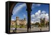 Plaza De Armas with the Cathedral and Iglesia De La Compania De Jesus Church, Cuzco, Peru-Yadid Levy-Framed Stretched Canvas