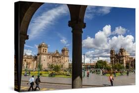 Plaza De Armas with the Cathedral and Iglesia De La Compania De Jesus Church, Cuzco, Peru-Yadid Levy-Stretched Canvas