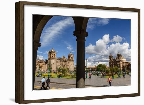 Plaza De Armas with the Cathedral and Iglesia De La Compania De Jesus Church, Cuzco, Peru-Yadid Levy-Framed Photographic Print