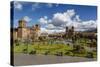 Plaza De Armas with the Cathedral and Iglesia De La Compania De Jesus Church, Cuzco, Peru-Yadid Levy-Stretched Canvas