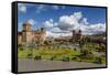 Plaza De Armas with the Cathedral and Iglesia De La Compania De Jesus Church, Cuzco, Peru-Yadid Levy-Framed Stretched Canvas