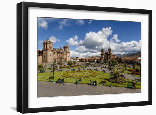 Plaza De Armas with the Cathedral and Iglesia De La Compania De Jesus Church, Cuzco, Peru-Yadid Levy-Framed Photographic Print