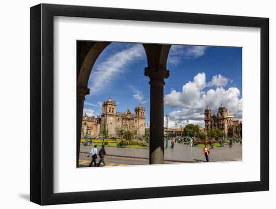 Plaza De Armas with the Cathedral and Iglesia De La Compania De Jesus Church, Cuzco, Peru-Yadid Levy-Framed Photographic Print