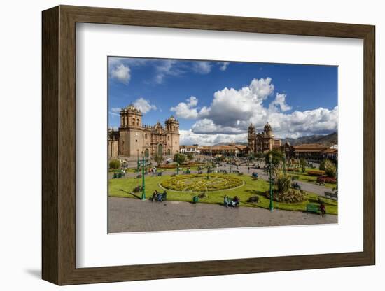 Plaza De Armas with the Cathedral and Iglesia De La Compania De Jesus Church, Cuzco, Peru-Yadid Levy-Framed Photographic Print