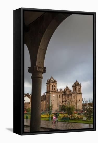 Plaza De Armas with the Cathedral, Cuzco, UNESCO World Heritage Site, Peru, South America-Yadid Levy-Framed Stretched Canvas