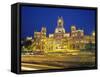 Plaza De Cibeles Illuminated at Night, Madrid, Spain, Europe-Marco Simoni-Framed Stretched Canvas