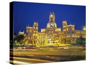 Plaza De Cibeles Illuminated at Night, Madrid, Spain, Europe-Marco Simoni-Stretched Canvas