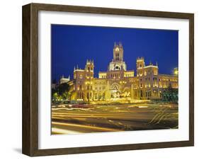 Plaza De Cibeles Illuminated at Night, Madrid, Spain, Europe-Marco Simoni-Framed Photographic Print