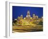 Plaza De Cibeles Illuminated at Night, Madrid, Spain, Europe-Marco Simoni-Framed Photographic Print