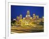 Plaza De Cibeles Illuminated at Night, Madrid, Spain, Europe-Marco Simoni-Framed Photographic Print