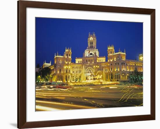 Plaza De Cibeles Illuminated at Night, Madrid, Spain, Europe-Marco Simoni-Framed Photographic Print