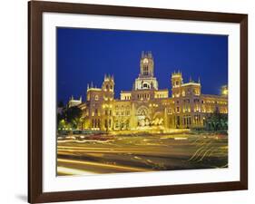 Plaza De Cibeles Illuminated at Night, Madrid, Spain, Europe-Marco Simoni-Framed Photographic Print