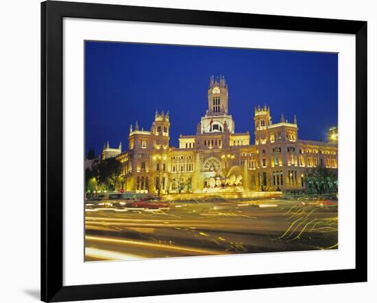 Plaza De Cibeles Illuminated at Night, Madrid, Spain, Europe-Marco Simoni-Framed Photographic Print