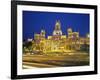 Plaza De Cibeles Illuminated at Night, Madrid, Spain, Europe-Marco Simoni-Framed Photographic Print