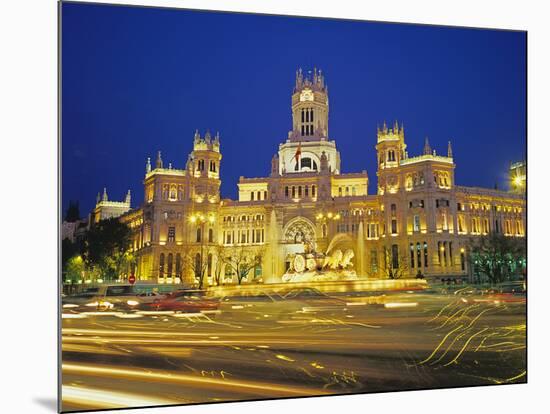 Plaza De Cibeles Illuminated at Night, Madrid, Spain, Europe-Marco Simoni-Mounted Photographic Print