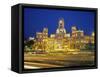 Plaza De Cibeles Illuminated at Night, Madrid, Spain, Europe-Marco Simoni-Framed Stretched Canvas