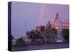 Plaza De Cibeles with Fuente De Cibele at Dusk, Madrid, Spain, Europe-Angelo Cavalli-Stretched Canvas