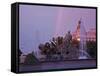 Plaza De Cibeles with Fuente De Cibele at Dusk, Madrid, Spain, Europe-Angelo Cavalli-Framed Stretched Canvas