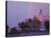 Plaza De Cibeles with Fuente De Cibele at Dusk, Madrid, Spain, Europe-Angelo Cavalli-Stretched Canvas