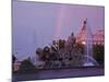 Plaza De Cibeles with Fuente De Cibele at Dusk, Madrid, Spain, Europe-Angelo Cavalli-Mounted Photographic Print