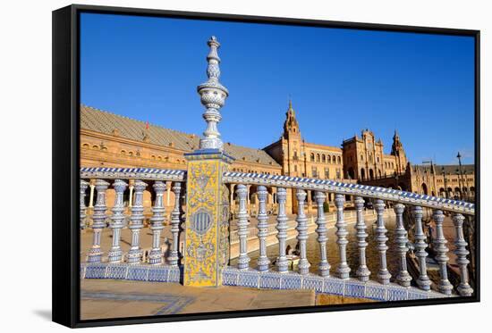 Plaza De Espana, Built for the Ibero-American Exposition of 1929, Seville, Andalucia, Spain-Carlo Morucchio-Framed Stretched Canvas