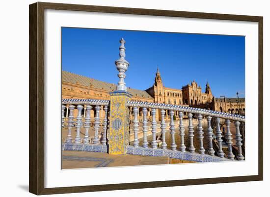 Plaza De Espana, Built for the Ibero-American Exposition of 1929, Seville, Andalucia, Spain-Carlo Morucchio-Framed Photographic Print