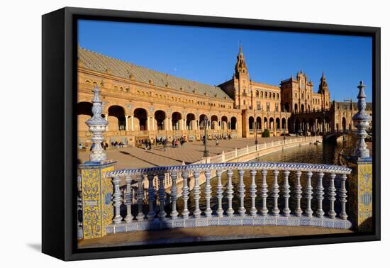 Plaza De Espana, Built for the Ibero-American Exposition of 1929, Seville, Andalucia, Spain-Carlo Morucchio-Framed Stretched Canvas