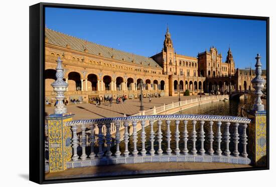 Plaza De Espana, Built for the Ibero-American Exposition of 1929, Seville, Andalucia, Spain-Carlo Morucchio-Framed Stretched Canvas