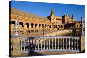 Plaza De Espana, Built for the Ibero-American Exposition of 1929, Seville, Andalucia, Spain-Carlo Morucchio-Stretched Canvas