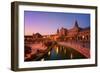 Plaza de Espana in Parque de Maria Luisa at night, Seville, Andalucia, Spain-Karen Deakin-Framed Photographic Print