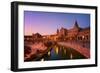 Plaza de Espana in Parque de Maria Luisa at night, Seville, Andalucia, Spain-Karen Deakin-Framed Photographic Print